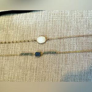 14” short gold crystal necklaces